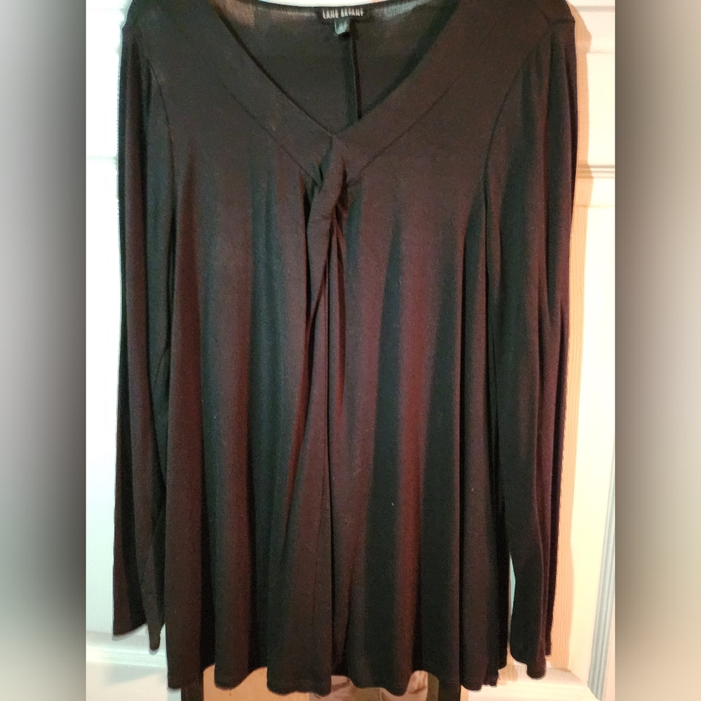 Black pleated front blouse